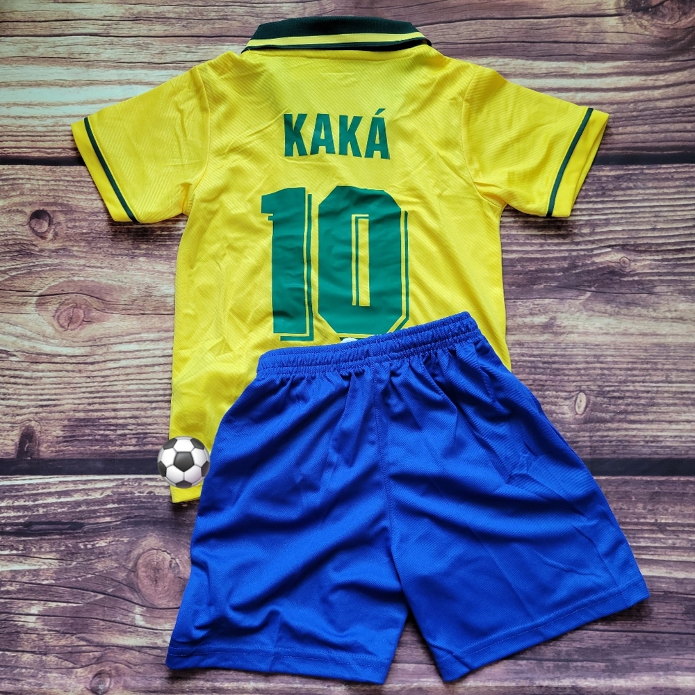 Retro Brazil Home kid's soccer uniform
